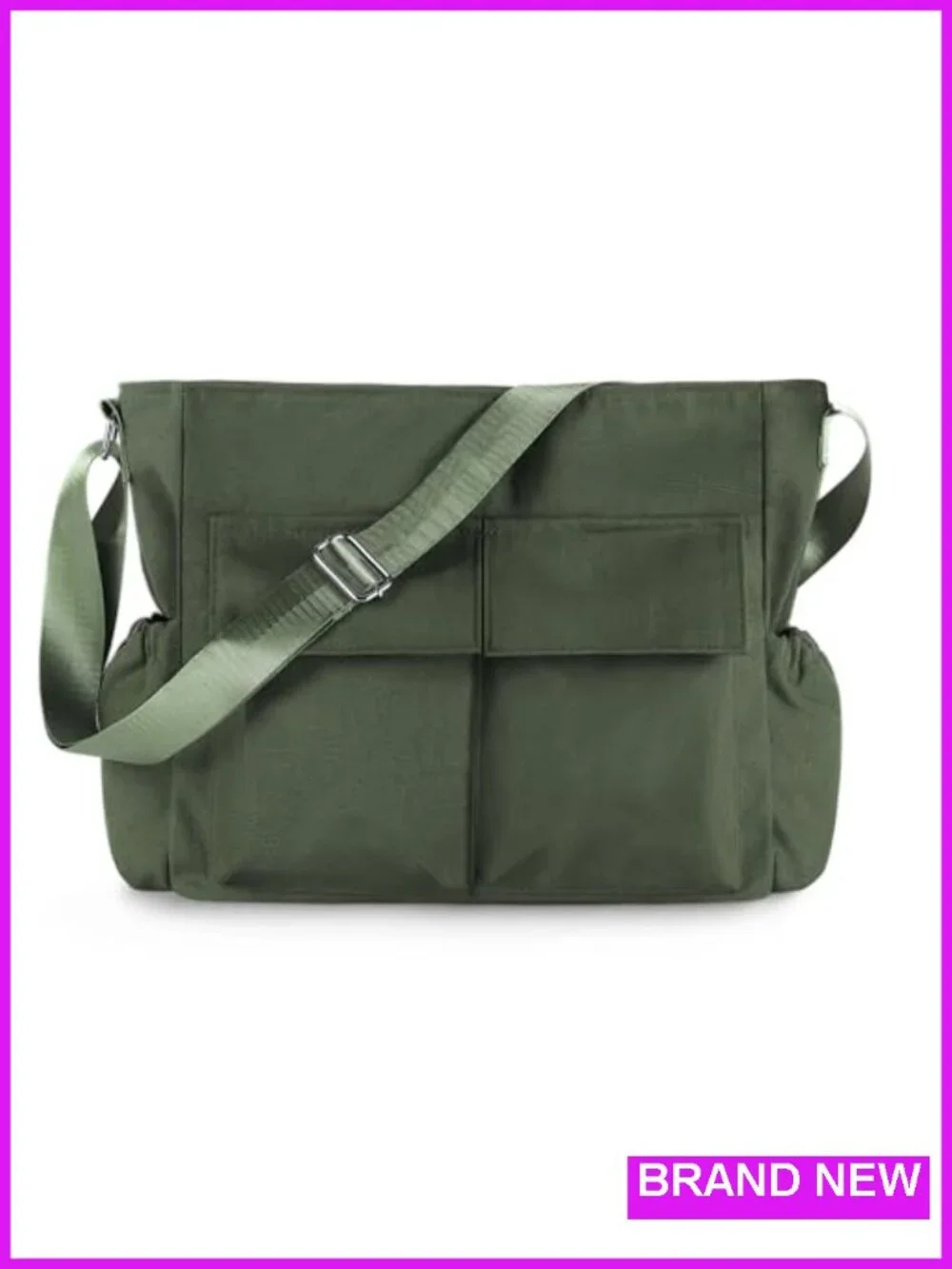 Large Canvas Messenger Bag Crossbody Shoulder Tote with Adjustable Strap and